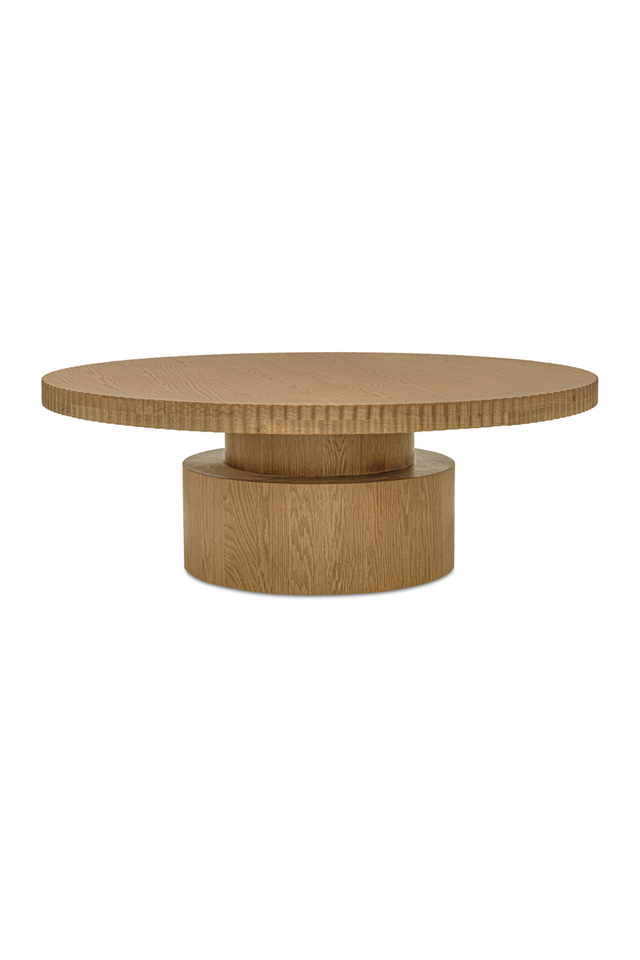 Fluted Round Oak Coffee Table | Novi Living Leigh | Oroa.com