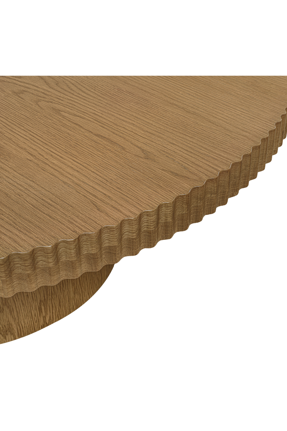 Fluted Round Oak Coffee Table | Novi Living Leigh | Oroa.com