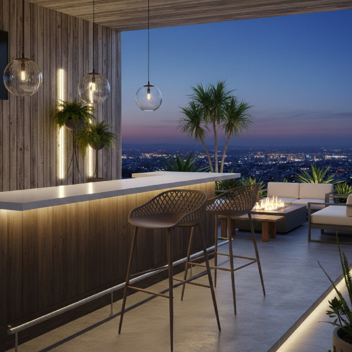 Modern European furniture - Molded Indoor/Outdoor Bar Stools (2) - www.oroa.com