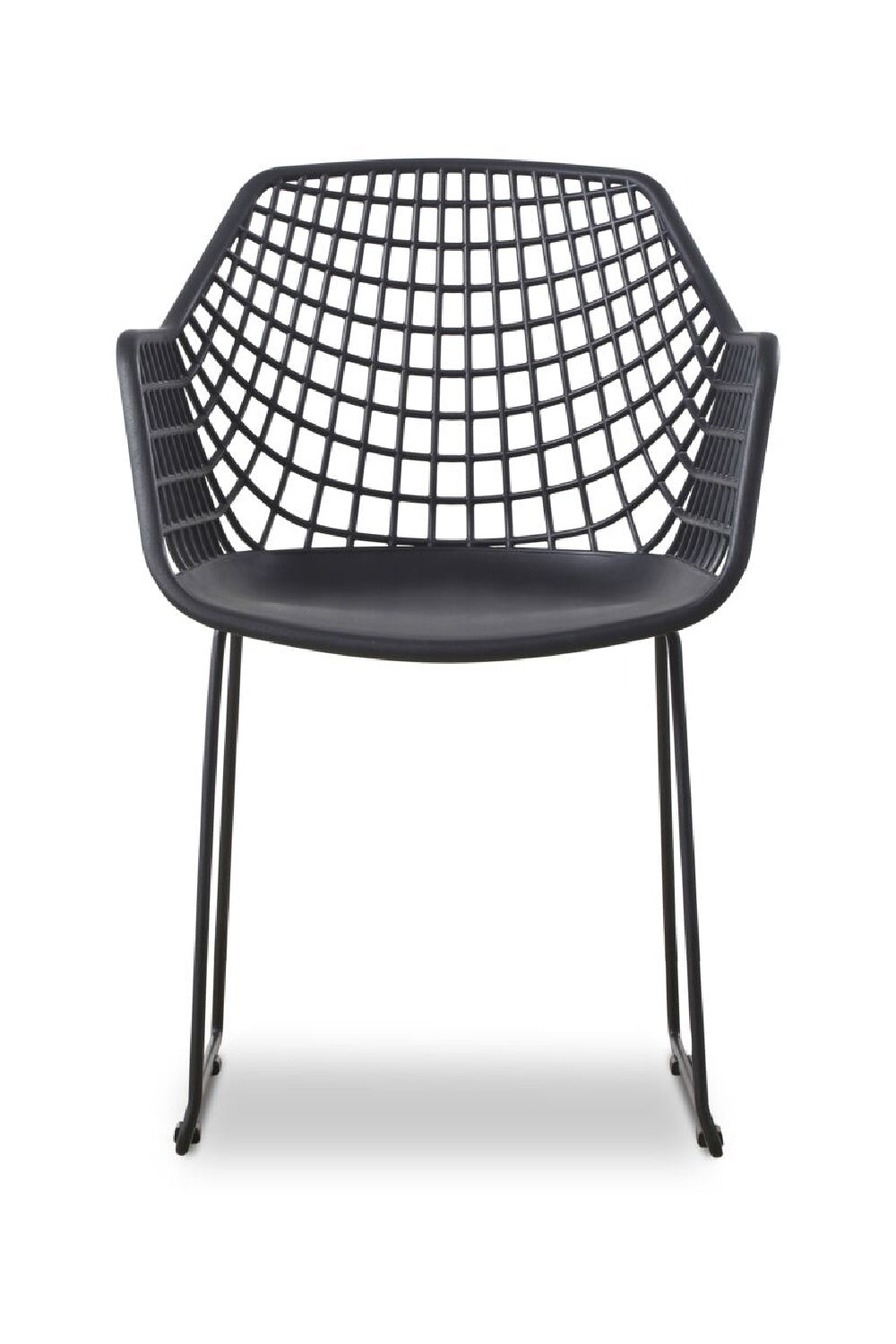 Modern European furniture - Black Perforated Indoor/Outdoor Dining Chairs (2) - www.oroa.com