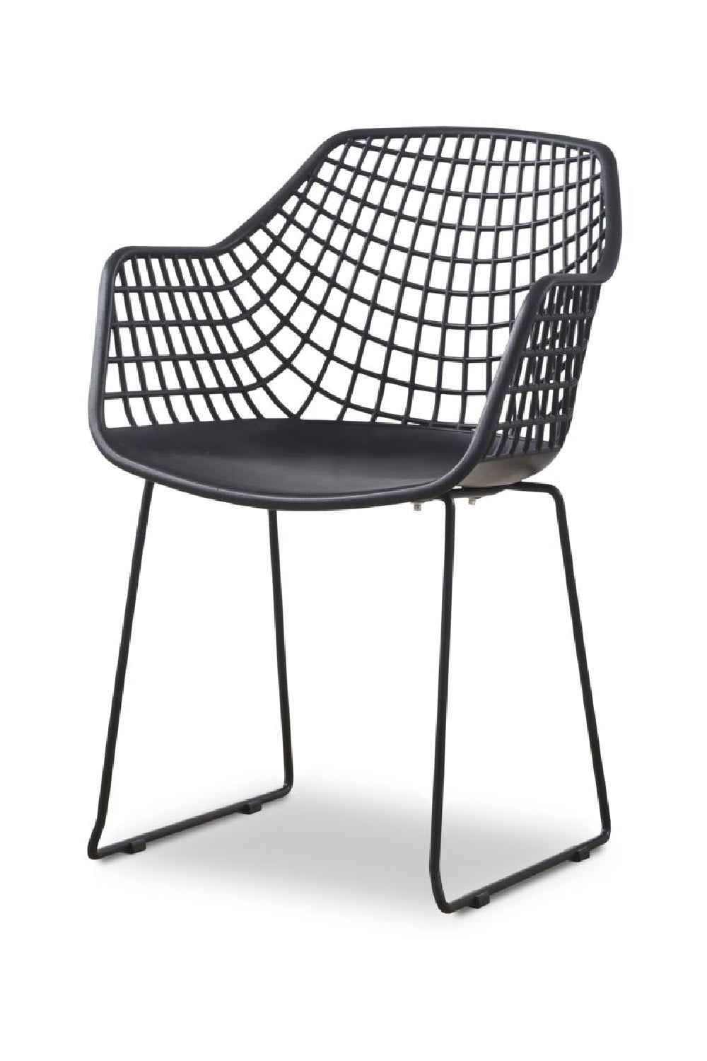 Modern European furniture - Black Perforated Indoor/Outdoor Dining Chairs (2) - www.oroa.com