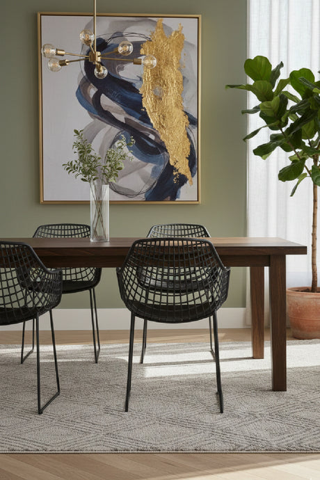 Black Perforated Indoor/Outdoor Dining Chairs (2) | Novi Living Honolulu | Oroa.com