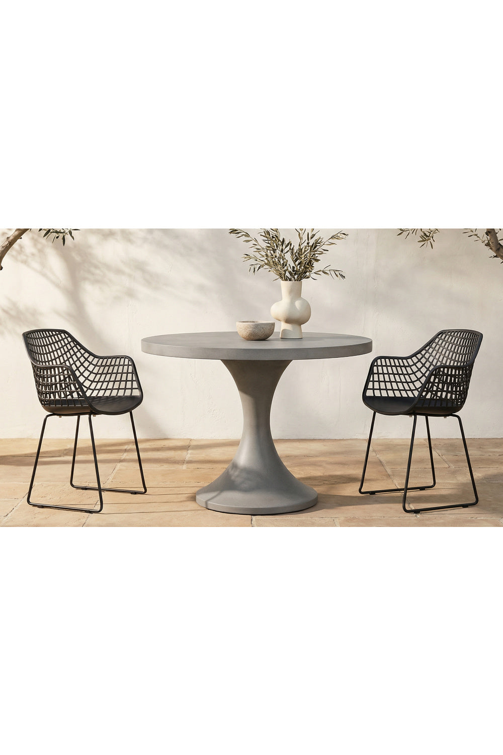 Modern European furniture - Black Perforated Indoor/Outdoor Dining Chairs (2) - www.oroa.com