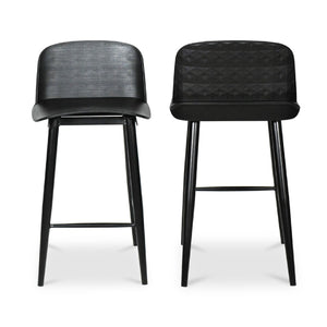   Modern European furniture - Black Indoor/Outdoor Counter Stools (2) - www.oroa.com | Oroa.com