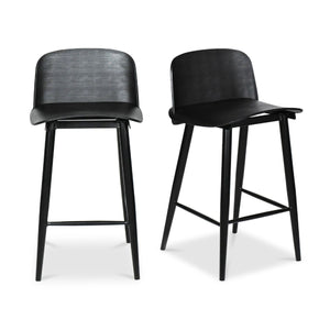   Modern European furniture - Black Indoor/Outdoor Counter Stools (2) - www.oroa.com | Oroa.com