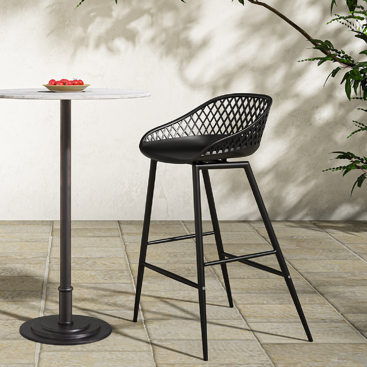 Modern European furniture - Diamond-Mesh Indoor/Outdoor Counter Stools (2) - www.oroa.com