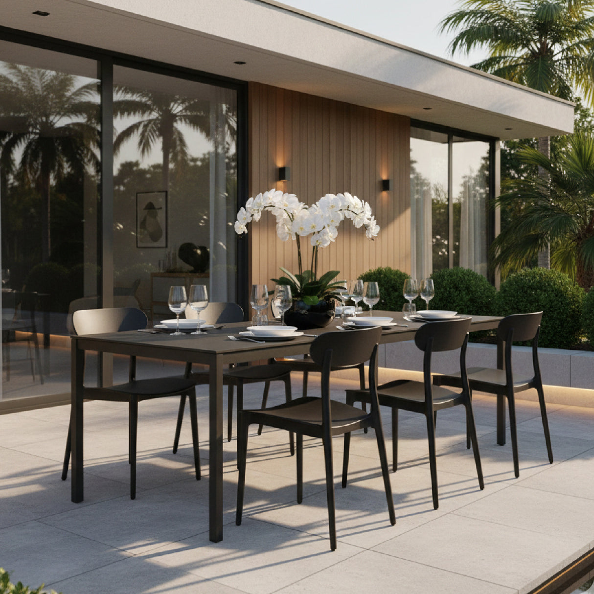 Modern European furniture - Open-Back Indoor/Outdoor Dining Chairs (2) - www.oroa.com