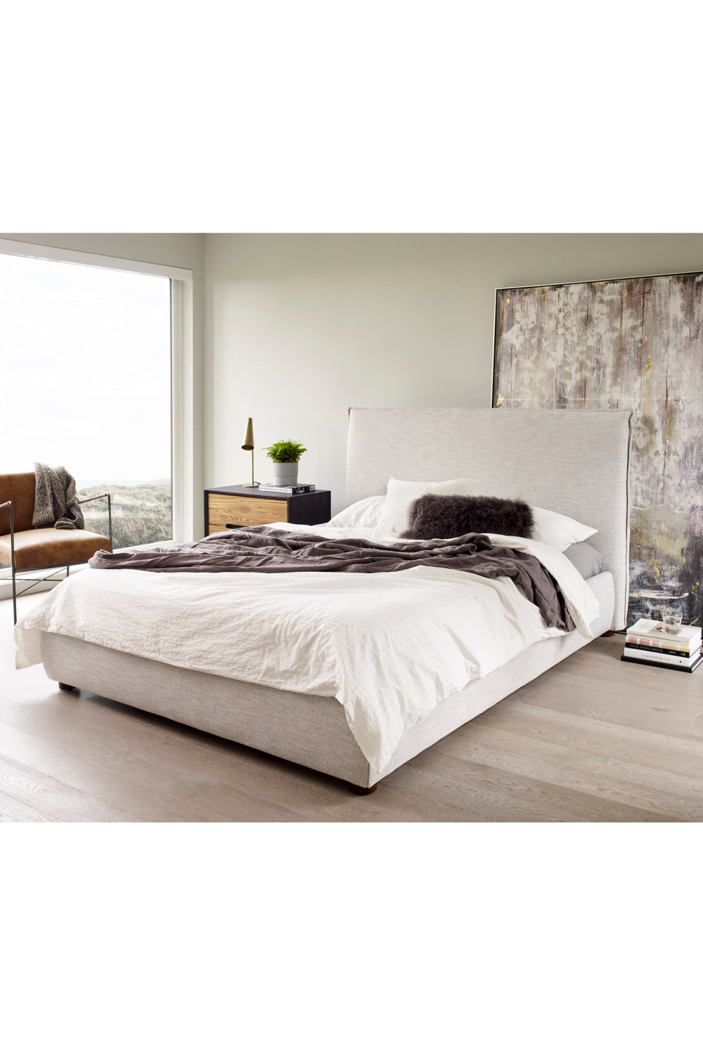 Gray Linen Blend Bed | Novi Living Luzon | Oroa.com