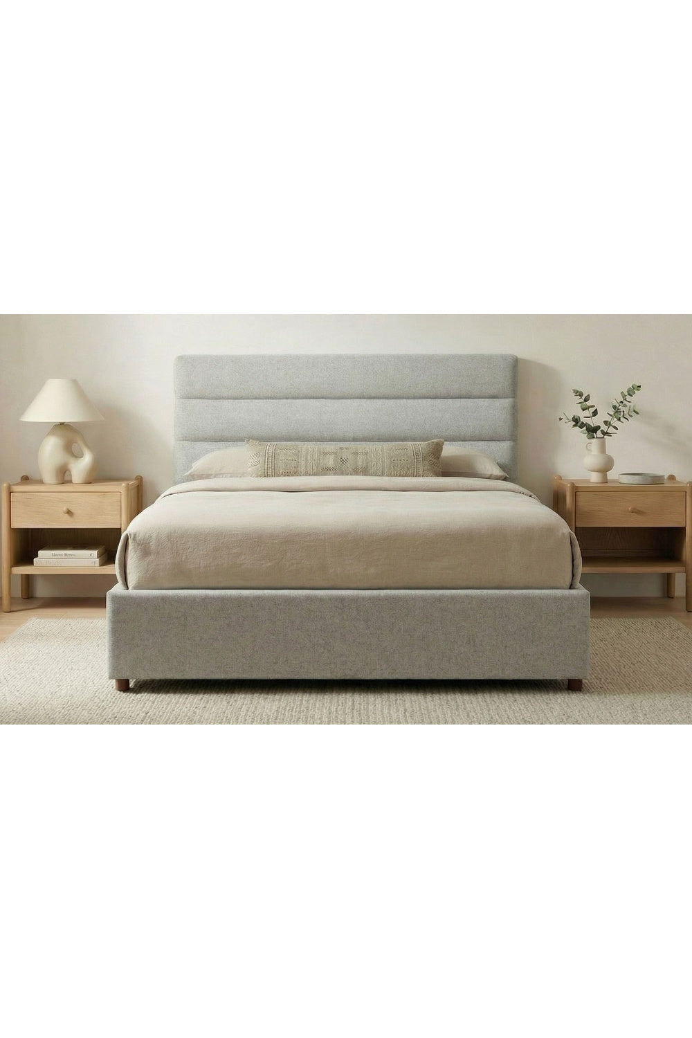 Tufted Gray King Bed | Novi Living Takio | Oroa.com