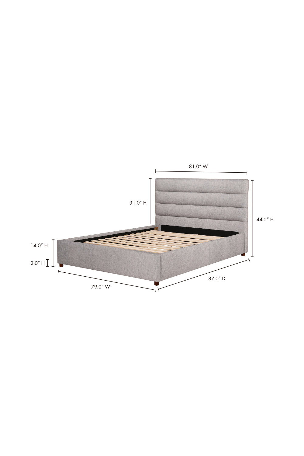 Tufted Gray King Bed | Novi Living Takio | Oroa.com
