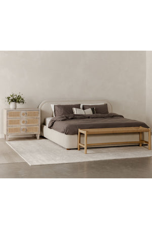   Modern European furniture - Beige Velvet Queen Bed - www.oroa.com | Oroa.com