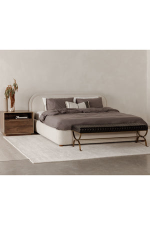   Modern European furniture - Beige Velvet Queen Bed - www.oroa.com | Oroa.com