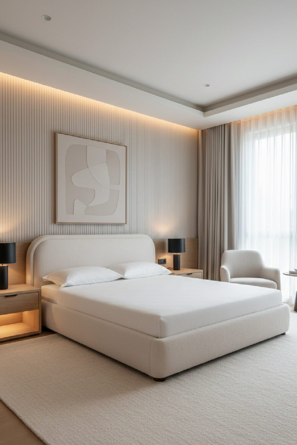   Modern European furniture - Beige Velvet Queen Bed - www.oroa.com | Oroa.com