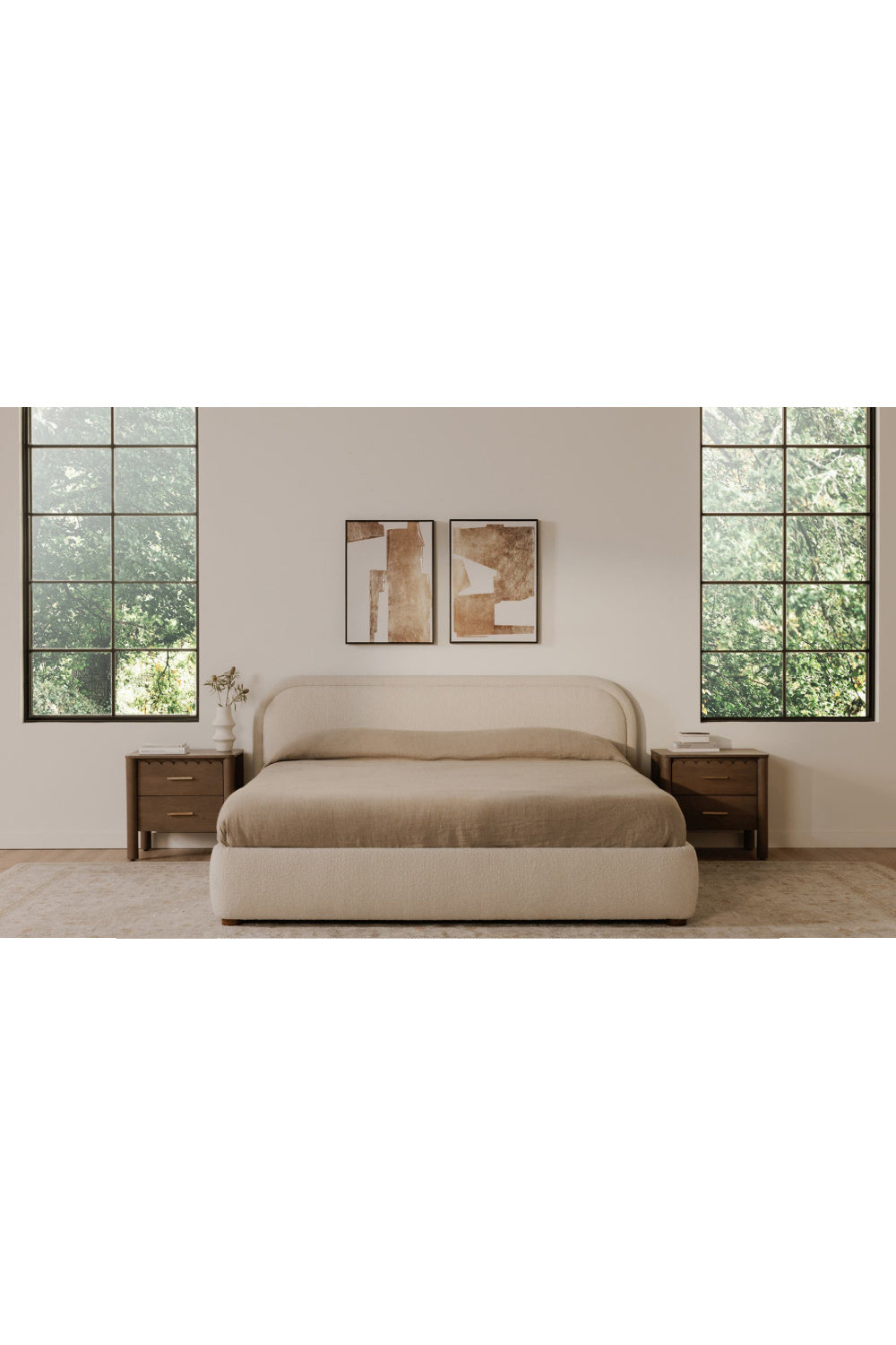   Modern European furniture - Beige Velvet Queen Bed - www.oroa.com | Oroa.com