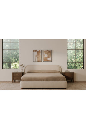   Modern European furniture - Beige Velvet Queen Bed - www.oroa.com | Oroa.com