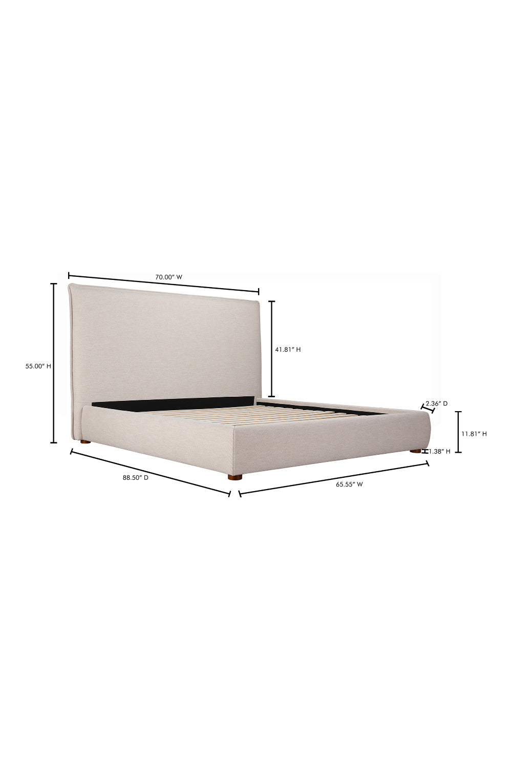 Beige Linen Blend Bed | Novi Living Luzon | Oroa.com