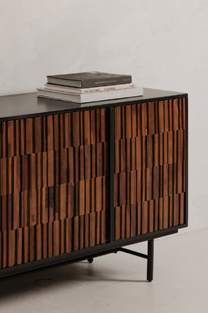   Modern European furniture - Reeded Wood 4-Door Sideboard - www.oroa.com | Oroa.com