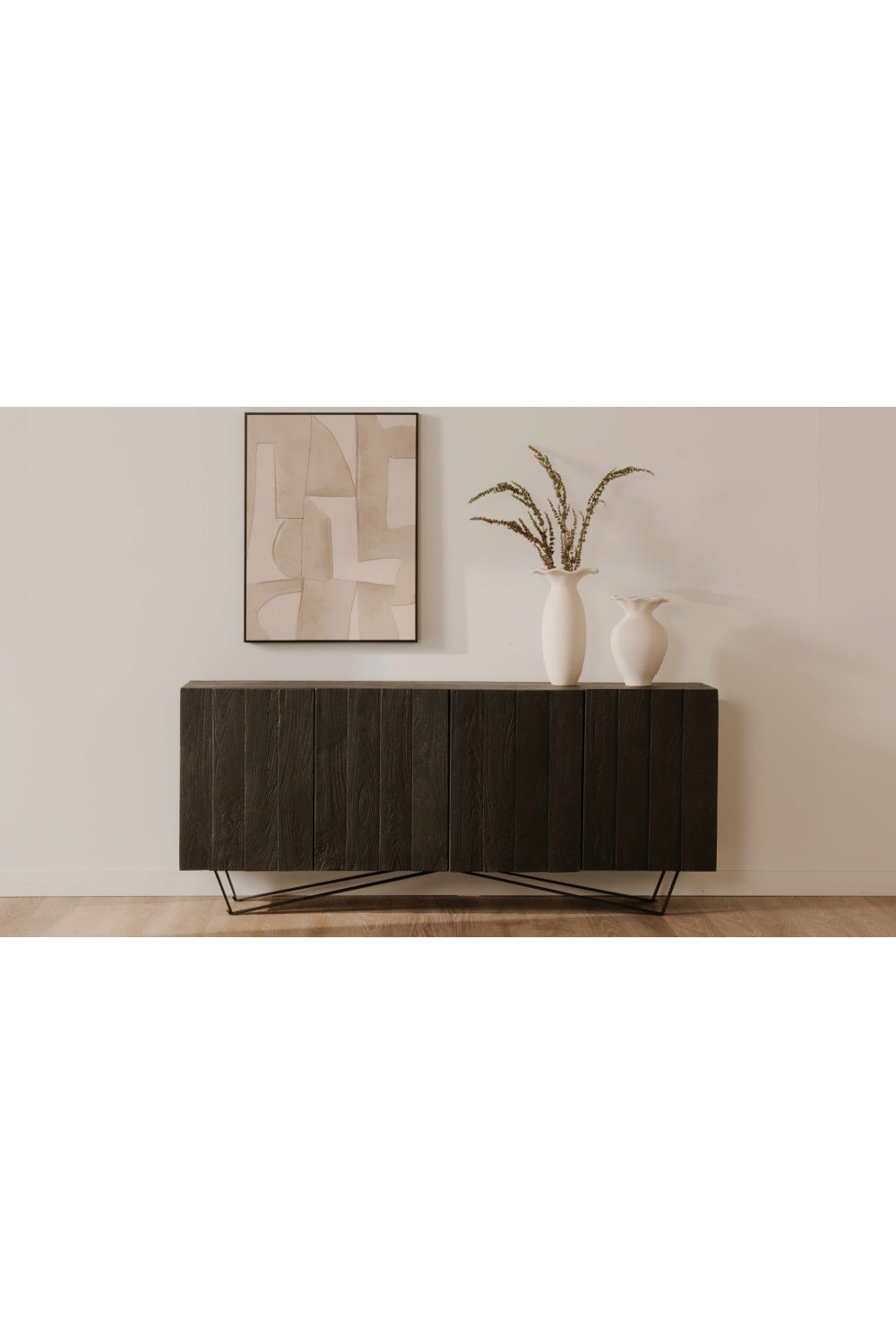 Modern European furniture - Dark Mango Wood 4-Door Sideboard - www.oroa.com