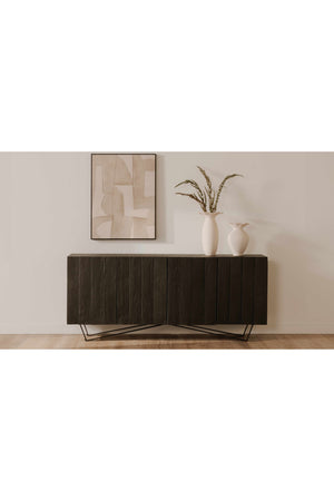 Modern European furniture - Dark Mango Wood 4-Door Sideboard - www.oroa.com