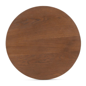 Modern European furniture - Brown Oak Round 2-Drawer Nightstand - www.oroa.com