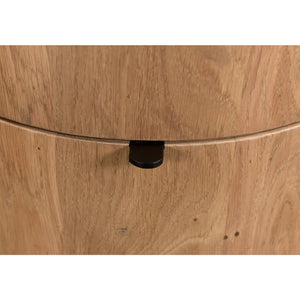 Modern European furniture - Natural Oak Round 2-Drawer Nightstand - www.oroa.com