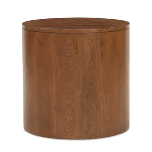 Modern European furniture - Oak Round 1-Drawer Nightstand - www.oroa.com