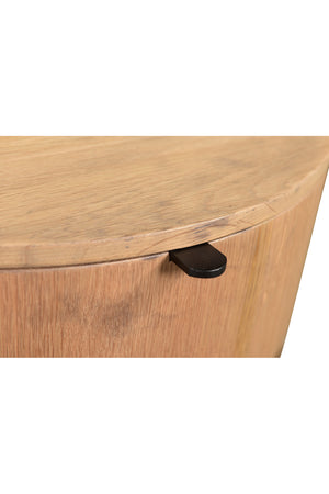 Modern European furniture - Oak Round 1-Drawer Nightstand - www.oroa.com