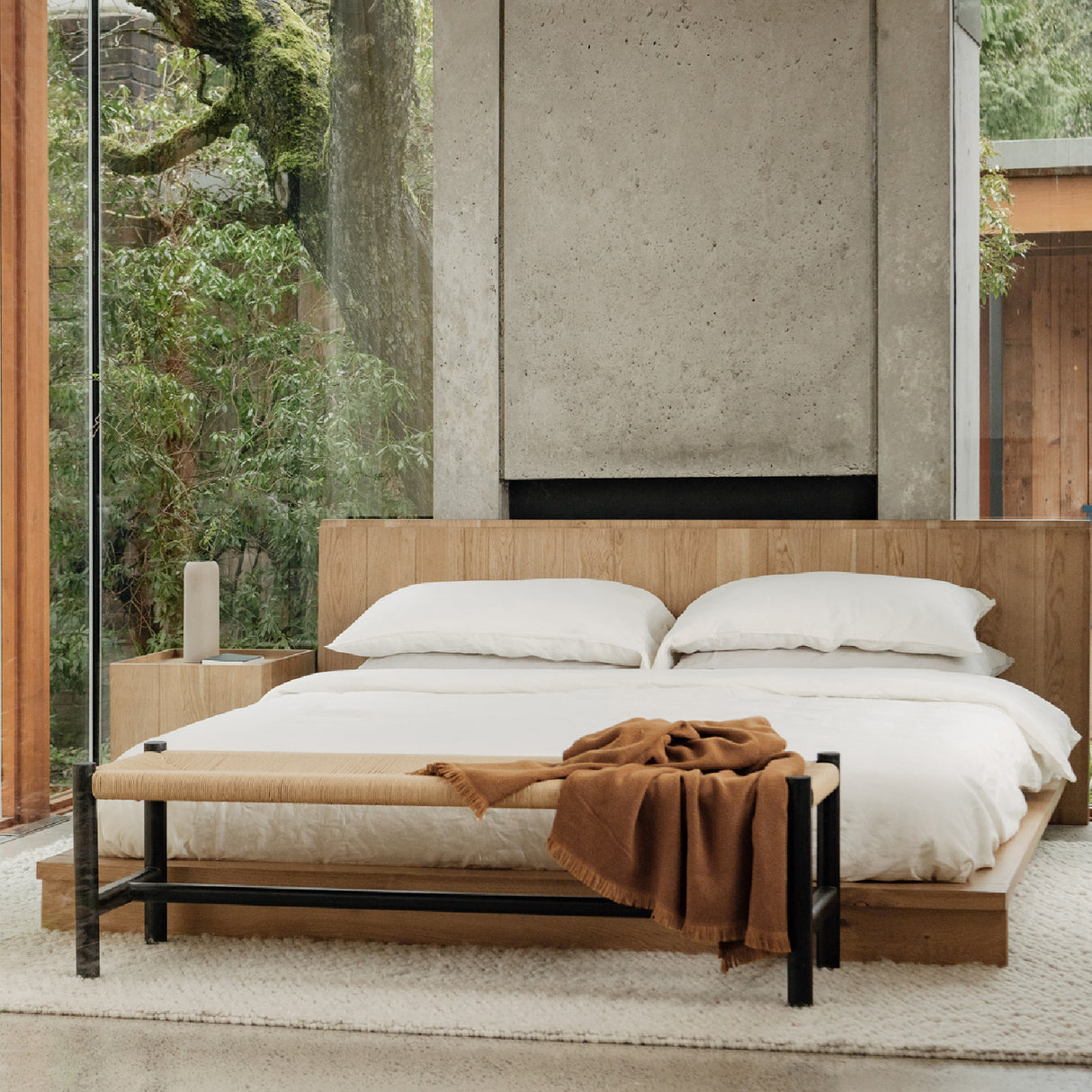 Modern European furniture - Solid Oak Wood Bed - www.oroa.com