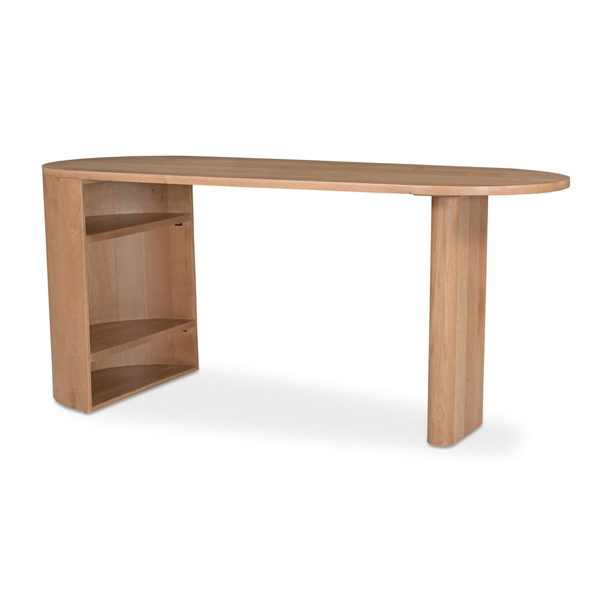Modern European furniture - Natural Oak 3-Open Shelf Desk - www.oroa.com