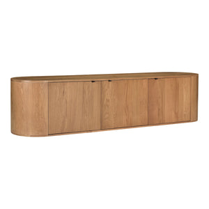 Modern European furniture - Natural Oak 3-Door Media Bench - www.oroa.com