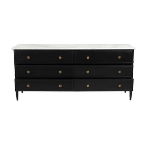 Modern European furniture - Black 6-Drawer Chest - www.oroa.com