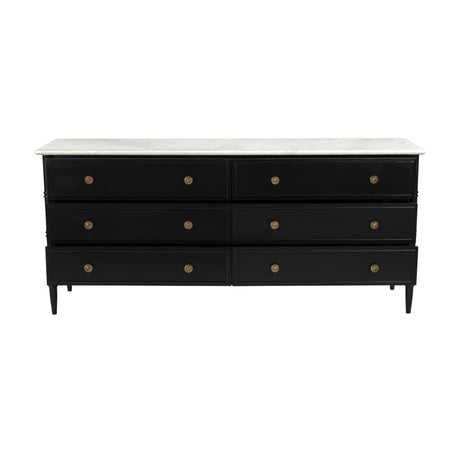 Modern European furniture - Black 6-Drawer Chest - www.oroa.com