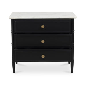 Modern European furniture - Black 3-Drawer Nightstand - www.oroa.com