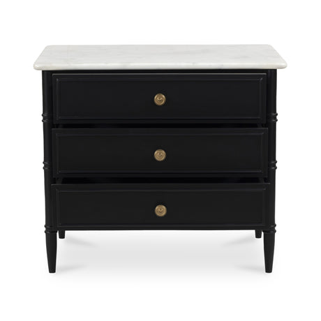 Modern European furniture - Black 3-Drawer Nightstand - www.oroa.com