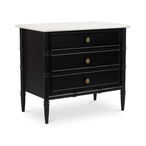 Modern European furniture - Black 3-Drawer Nightstand - www.oroa.com