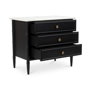 Modern European furniture - Black 3-Drawer Nightstand - www.oroa.com