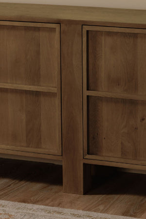   Modern European furniture - Japandi Oak 4-Door Sideboard - www.oroa.com | Oroa.com