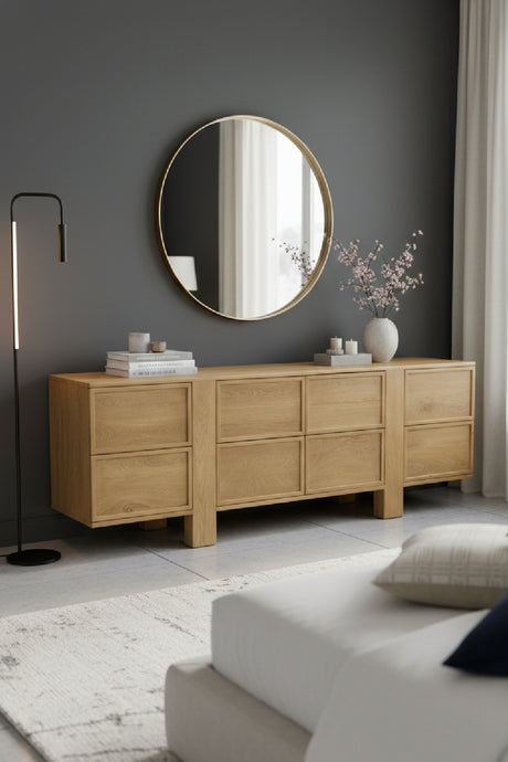 Modern European furniture - Japandi Oak 8-Drawer Dresser - www.oroa.com