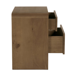 Modern European furniture - 2-Drawer Solid Oak Nightstand - www.oroa.com