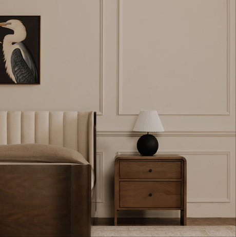 Modern European furniture - 2-Drawer Solid Oak Nightstand - www.oroa.com