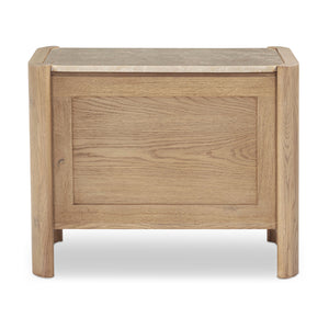 Modern European furniture - Marble Top Oak Nightstand - www.oroa.com