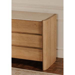 Modern European furniture - Marble Top Oak 6-Drawer Dresser - www.oroa.com