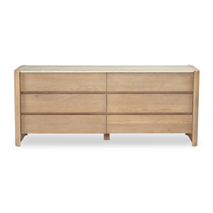 Modern European furniture - Marble Top Oak 6-Drawer Dresser - www.oroa.com