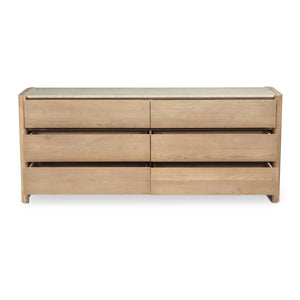Modern European furniture - Marble Top Oak 6-Drawer Dresser - www.oroa.com