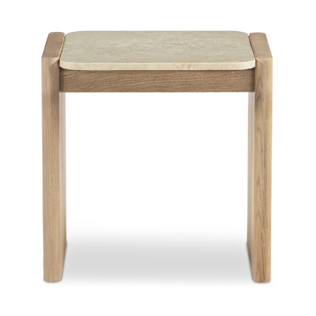 Modern European furniture - Oak-Framed Marble Side Table - www.oroa.com