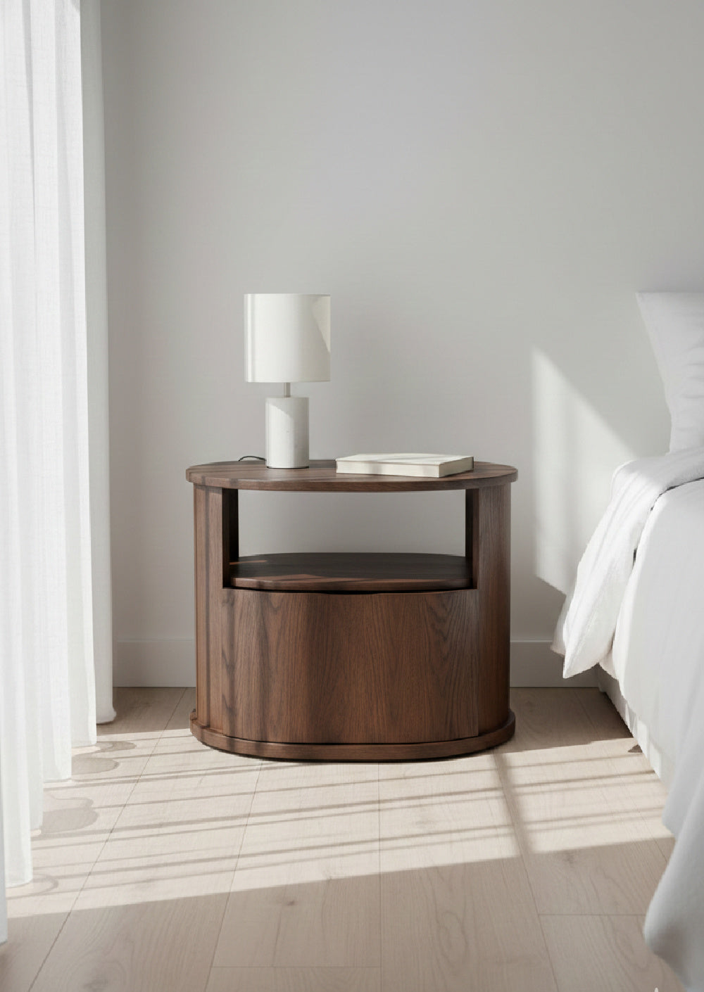 Modern European furniture - Oak 1-Drawer Nightstand - www.oroa.com