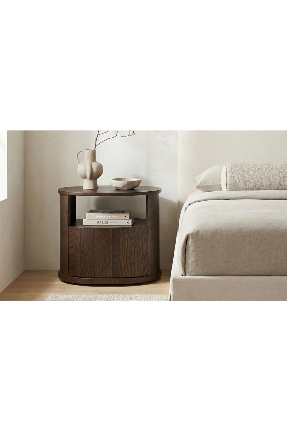 Modern European furniture - Oak 1-Drawer Nightstand - www.oroa.com