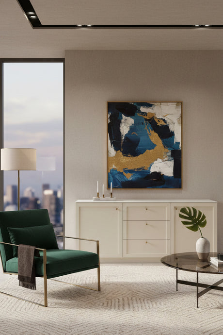 Modern European furniture - Marble Top Wooden Sideboard - www.oroa.com