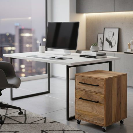 Modern European furniture - Wooden 2-Drawer Mobile Filing Cabinet - www.oroa.com