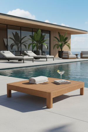   Modern European furniture - Solid Teak Outdoor Side Table - www.oroa.com | Oroa.com